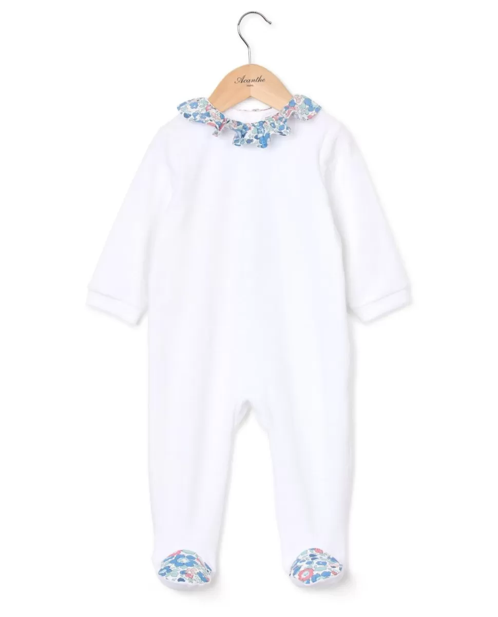 Acanthe Pyjamas | Dors bien blanc col volanté en tissu Liberty Betsy